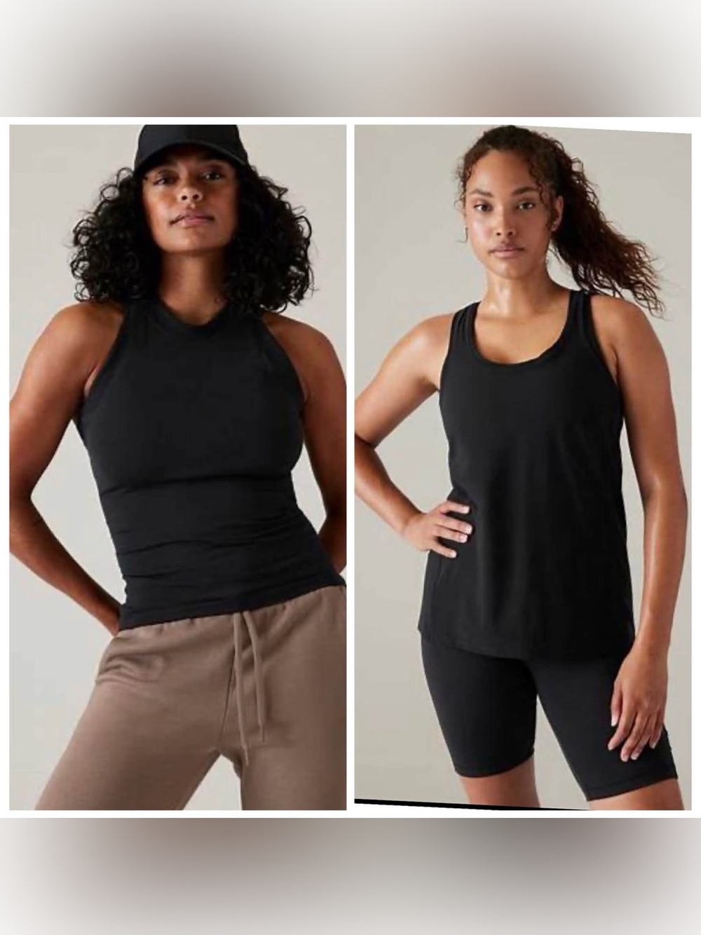 Athleta Black Racerback & Scoop Tank Duo - Performance Stretch 2 tops 1X new